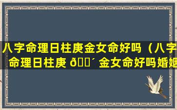 八字命理日柱庚金女命好吗（八字命理日柱庚 🌴 金女命好吗婚姻如何）